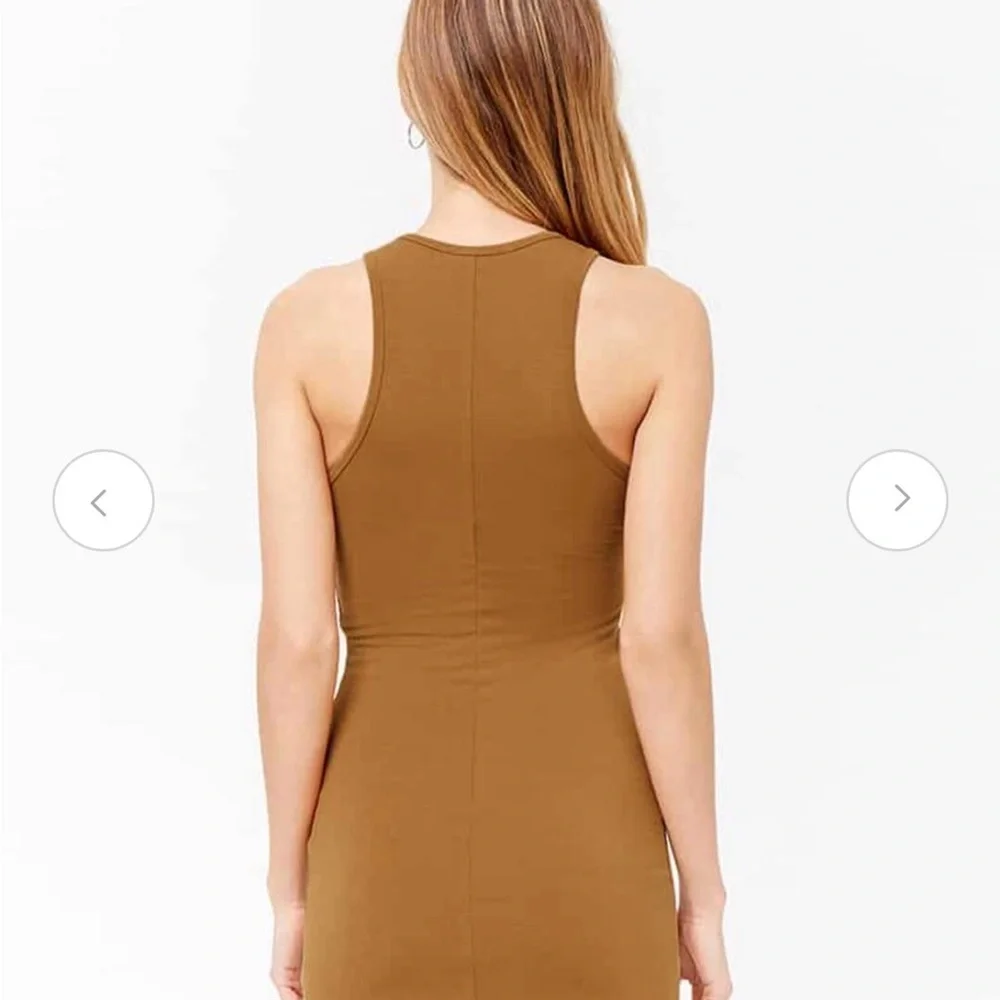 FOREVER 21 Women Mustard Brown Solid Bodycon Dress Size Large - Picture 3 of 10